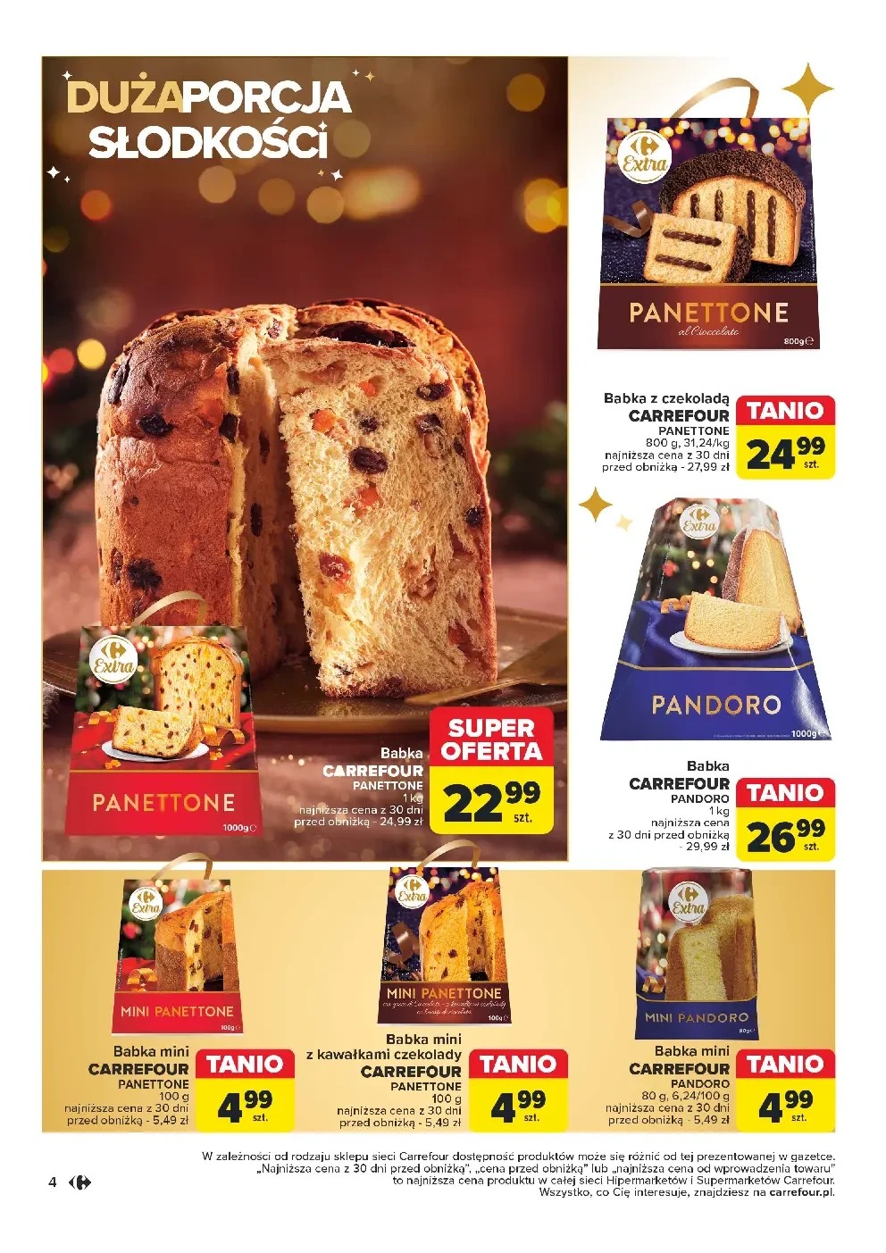 panettone, pandoro, babka, słodycze, święta, boże narodzenie, promocje, carrefour