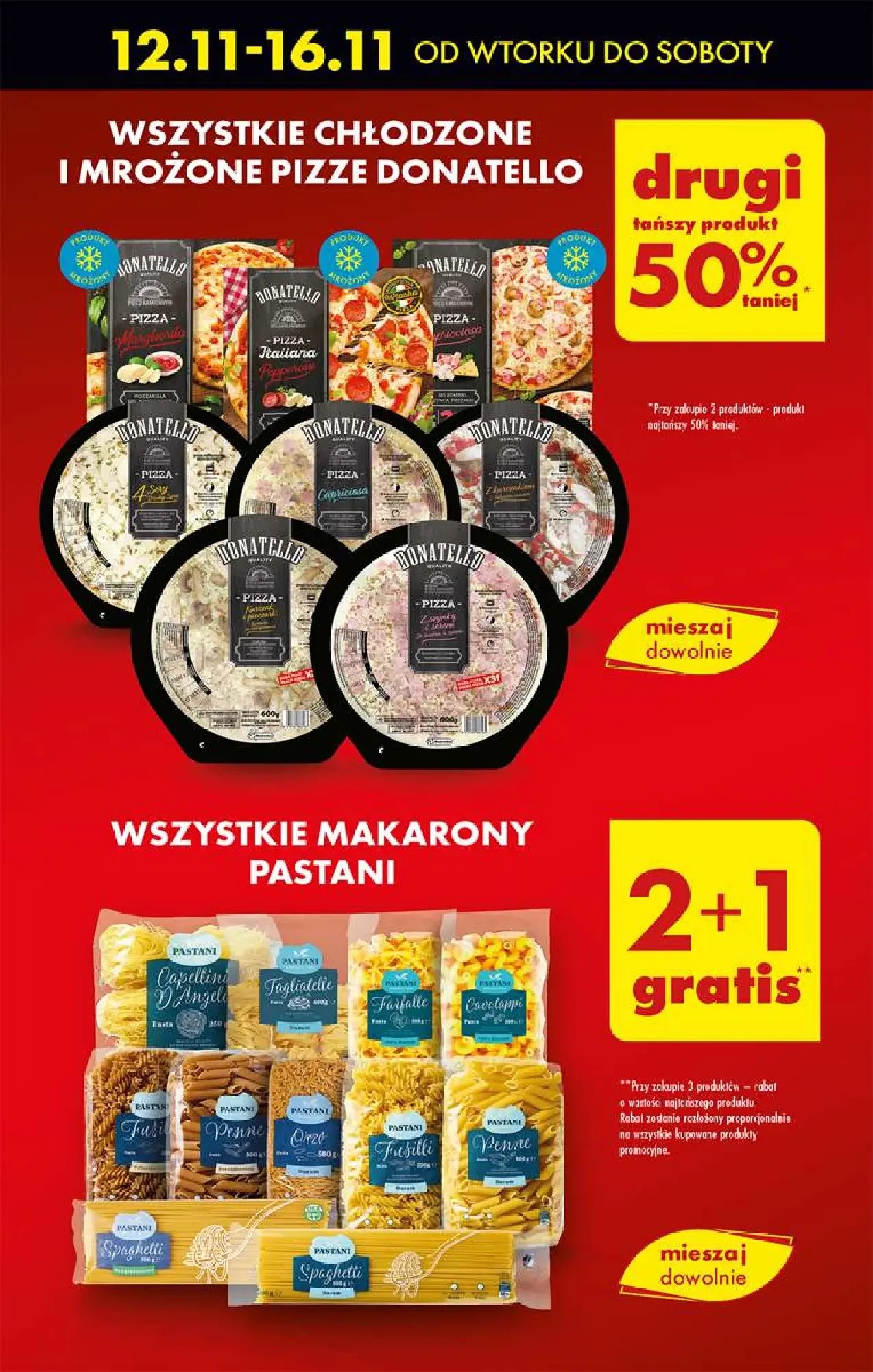 biedronka, pizza, makaron, włoska kuchnia, promocje