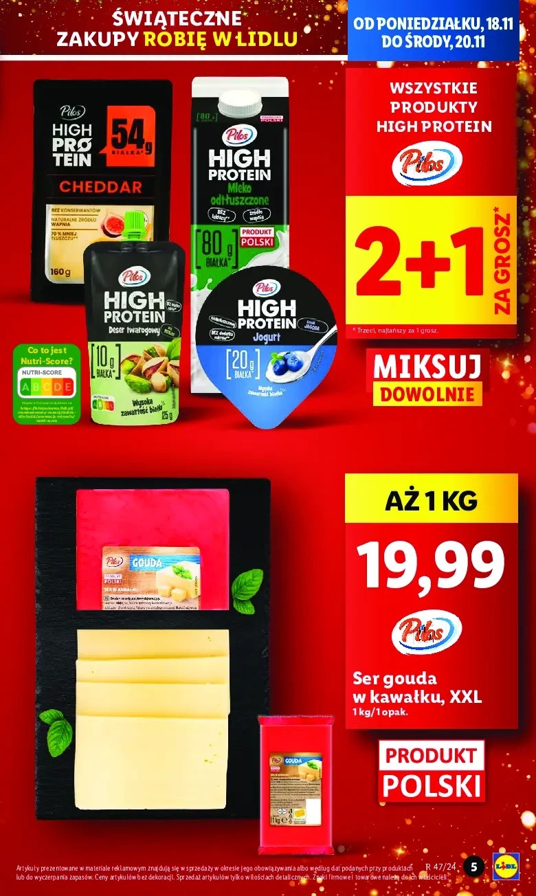 high protein, wysokobiałkowe, proteinowe, lidl, promocje, gazetki promocyjne